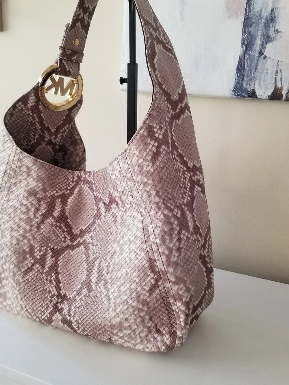 Michael Kors Reptile Slouchy Hobo Shoulder Bag